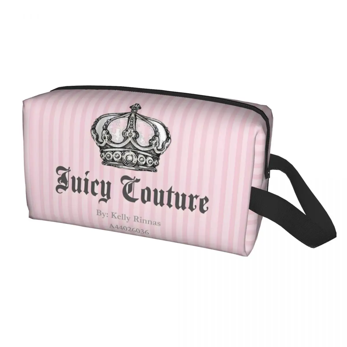 Juicy-Couture Large Makeup Bag Zipper Pouch Travel Cosmetic Bags Portable Toiletry Bag for Women