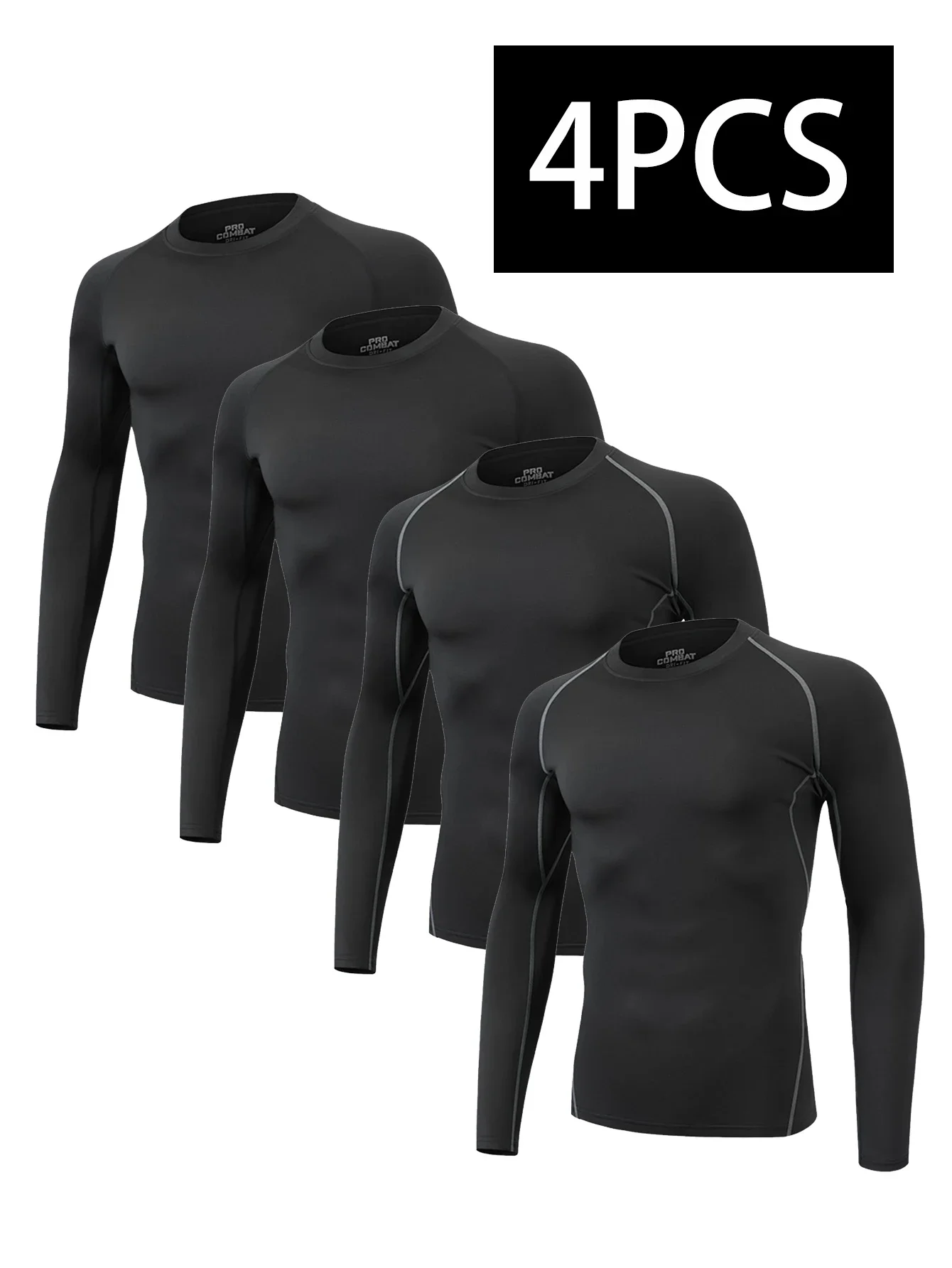 

Men's quick-drying fitness long-sleeved elastic tight sports running training suit breathable and quick-drying