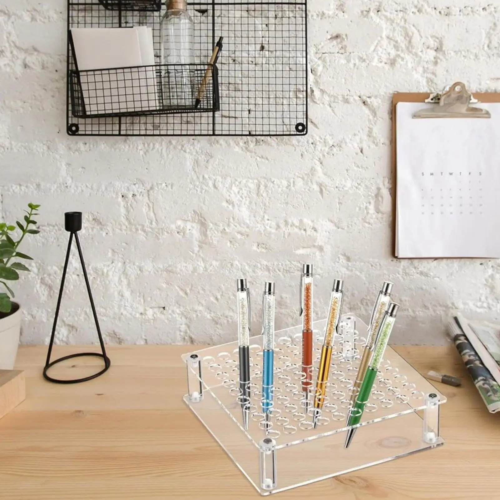 Pinsel Display Stand 100-Loch Schreibtisch Acryl Stift Display Rack Große Kapazität Tabletop Pinsel Organizer Rack Für Wohnzimmer