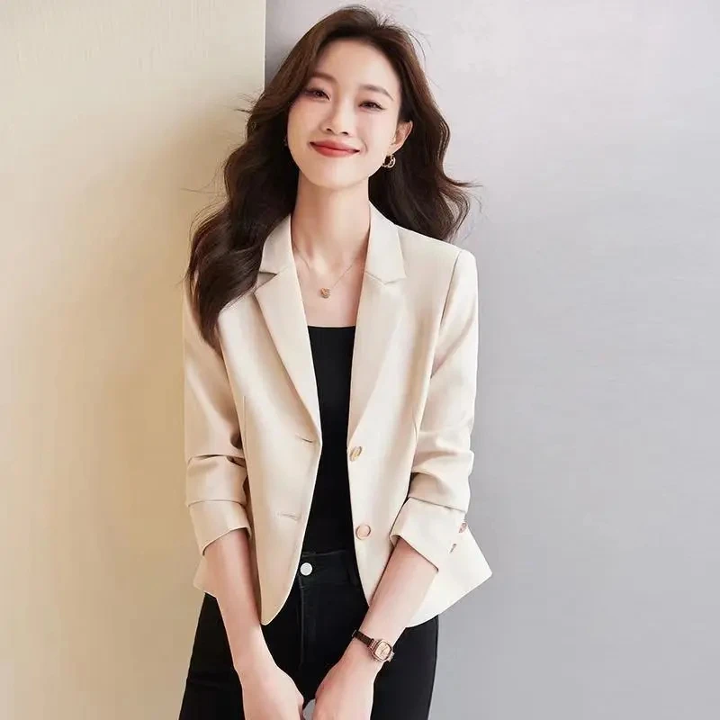 Advanced Sense Temperament Slim Small Blazers New Spring Autumn Short Women Jacket Casual Coffee Suit Coat Female Blazer Outwear