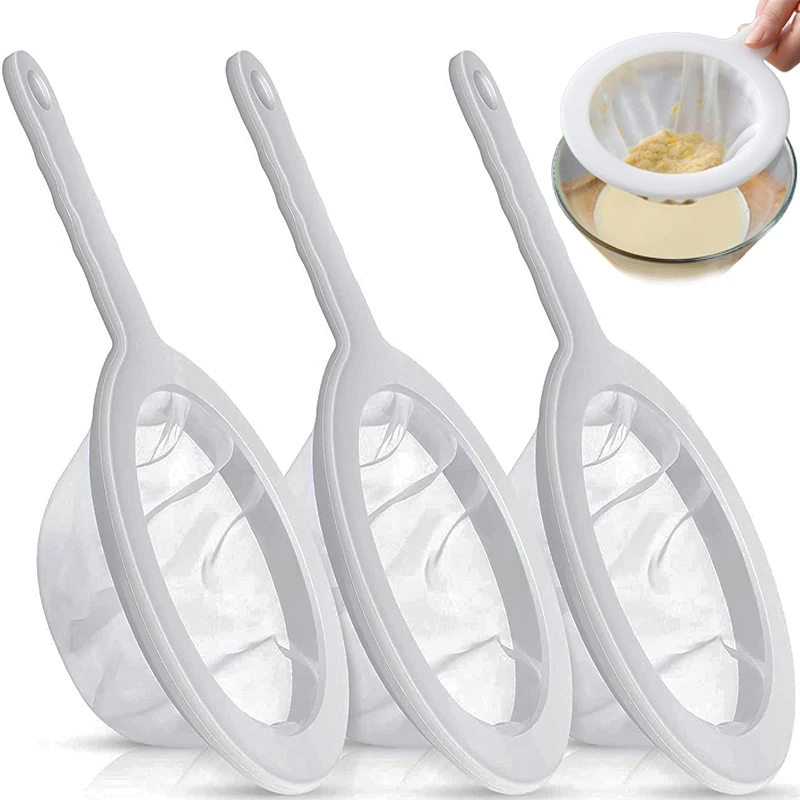 

100/200/400 Mesh Washable Nylon Ultra Fine Filter Mesh Strainer Spoon Sieve Soy Milk Juice Coffee Tea Filter Kitchen Colander