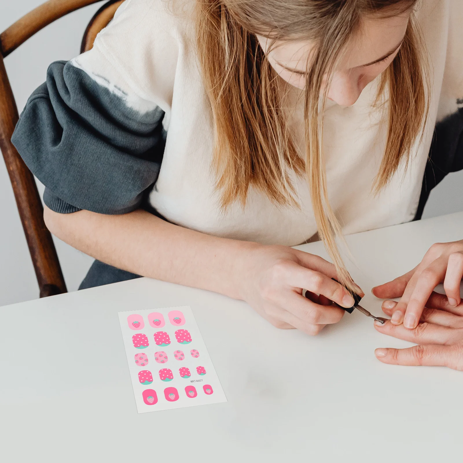 子供のための偽の爪のステッカー,かわいいプレスキット,8枚