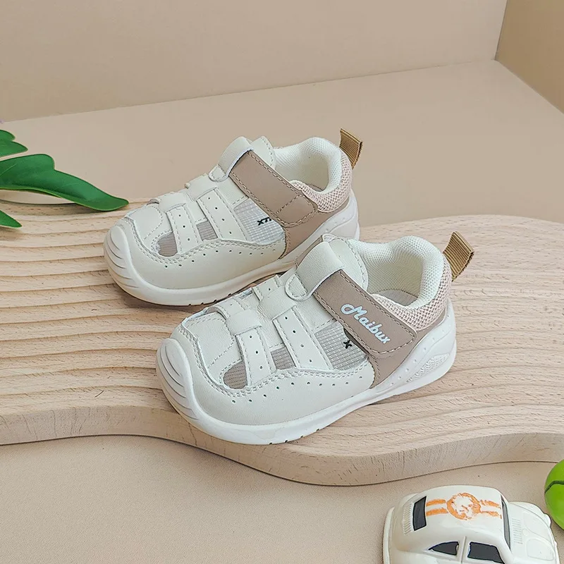 11.5-15.5cm Brand Kids Sandals Soft Rubber Closed Toe Summer Shoes For Toddler Girls Boys 2024 New Weaving Strap Casual Shoes