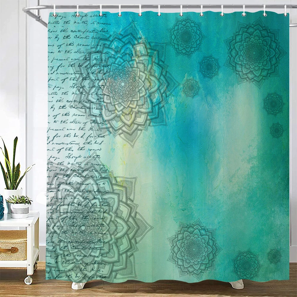 Indian Bohemian 3d Shower Curtains Waterproof Fabric Print Boho Mandala Bathroom Curtain With Hooks Decor 180*200 Bathtub Screen