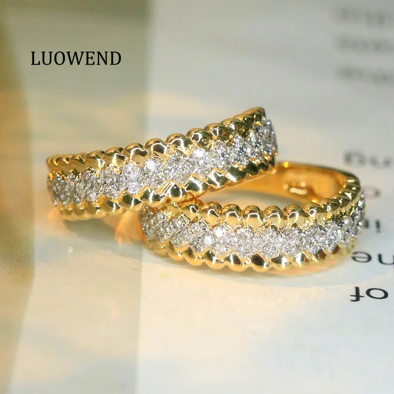 

Кольца LUOWEND из 100% 18-каратного желтого золота, винтажный классический дизайн, обручальное кольцо с натуральным желтым бриллиантом для женщин, изысканные ювелирные изделия
