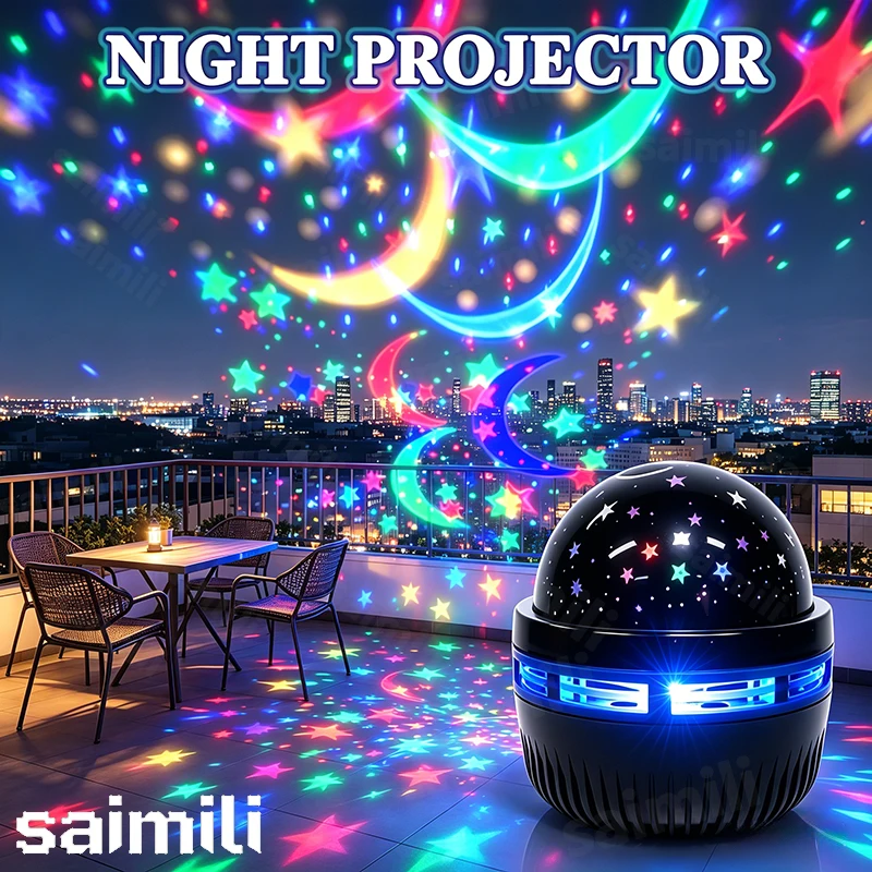 LED Projector Light Starry Sky Night Light USB Rechargeable Aurora Projection Lamp For Bedroom Home Party Decor