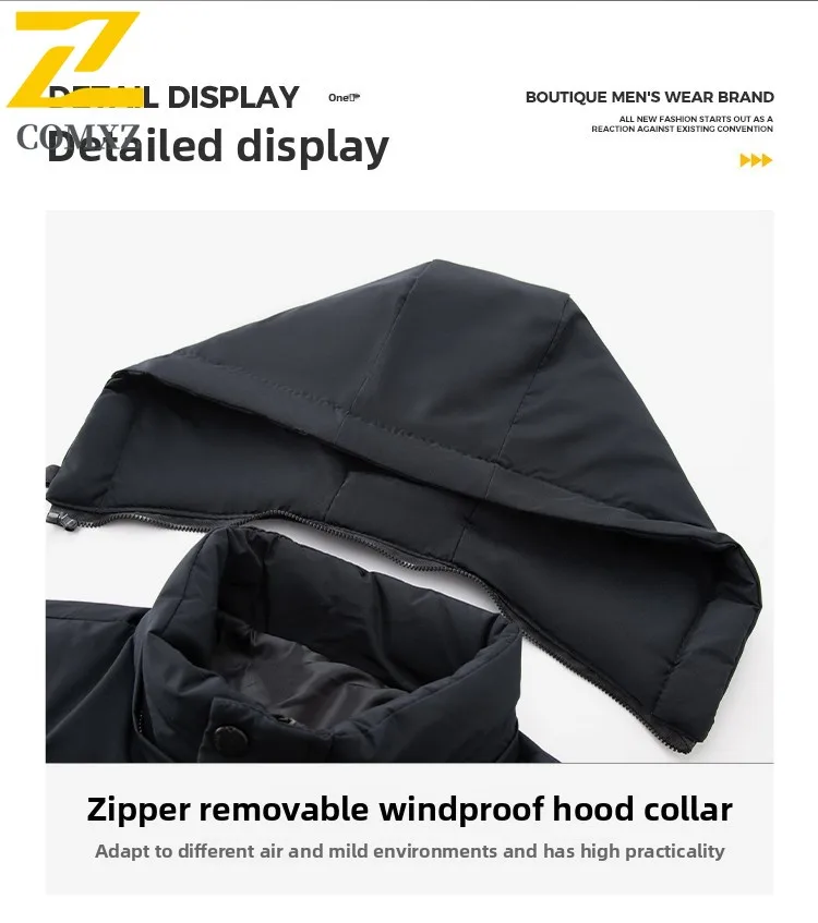 الرجال معطف القطن الخريف والشتاء 2025 الصوف سميكة العزل الدفء مقنعين سترة معطف عادية المألوف جاكيت زيبرا #5