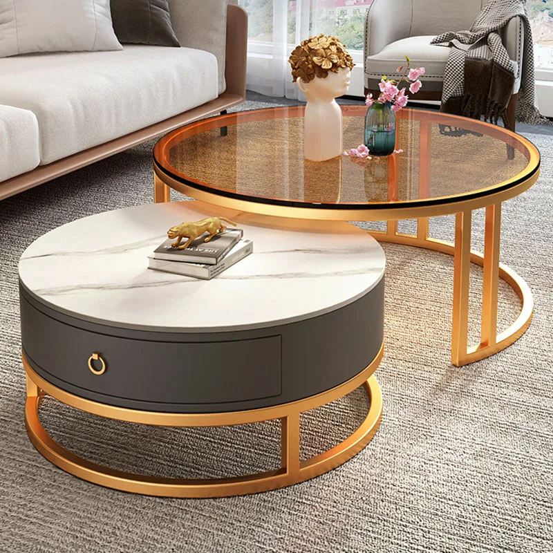 

Desk Center Living Room Tables Round Books Floor Computer Writing Tables Transparent Design Salontafel Nordic Furniture HY50CT