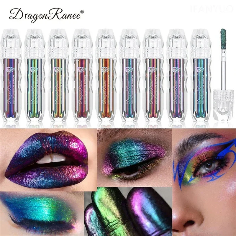 Heallor 9 Color Glitter Eyeshadow Chameleon Pearlescent Eyeliner Long Lasting Liquid Eyeshadow Quick-drying Glitter Shimmer Eye