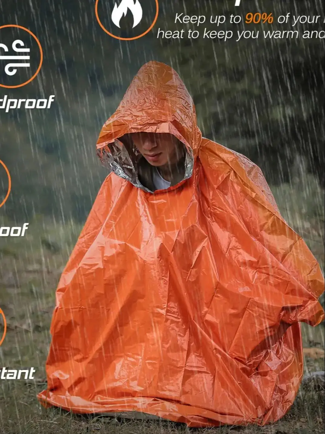 Survival Emergency Camping, Outdoor Temperature Insulation And Warm Equipment, Survival Blanket, Emergency Raincoat