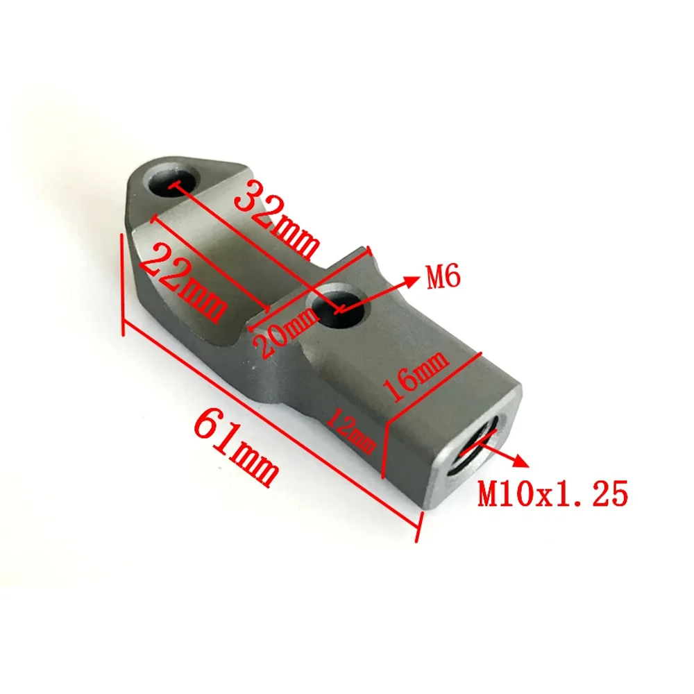 7/8" 22mm Universal Motorcycle Mirror Holder Brake Clutch Master Cylinder Clamp Bracket M10 Bolt Fixing Base Support view 4