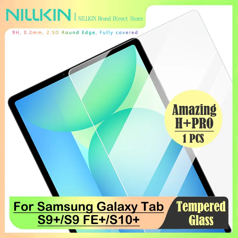 

For Samsung Galaxy Tab S9+/S9 FE+/S10+, NILLKIN Tempered Glass, 9H Anti-Explosion Screen Protector, Easy Install Book Applicator
