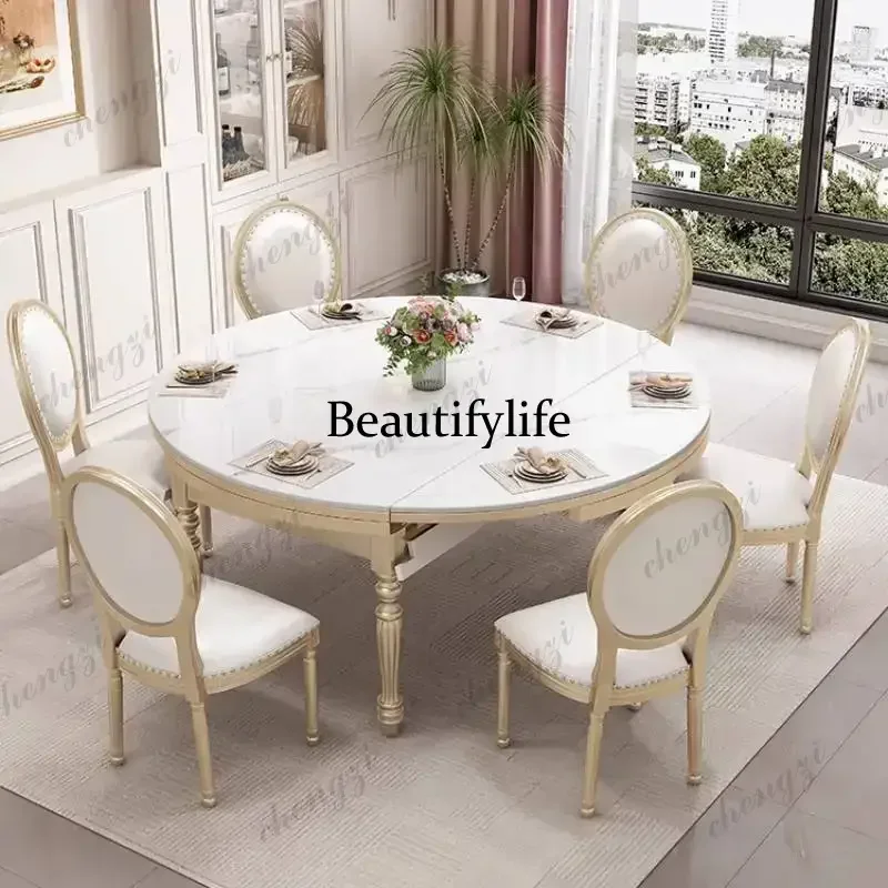 A68Style Items Dining Tables Base Decorations Party Luxury Set Dining Tables Extending Expandable Mesas Comedor Furniture For Ho