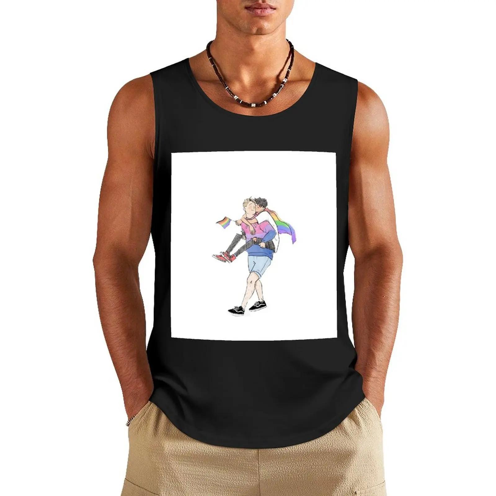 

Nick and Charlie Tank Top Men gym sportswear Male vest t-shirt Men's summer clothes