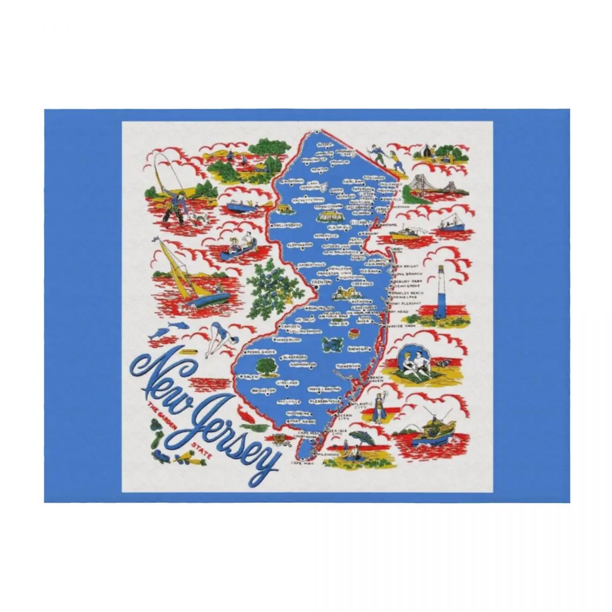 

Vintage New Jersey Map Throw Blanket Fashion Sofas for babies Luxury Custom Blankets