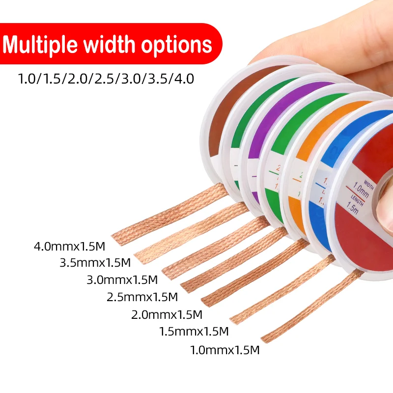 Desoldering Braid Welding Solder Remover Wick 1.5M Width 1 1.5 2 2.5 3 3.5 4 mm Wire Lead Cord Flux BGA Repair Tool