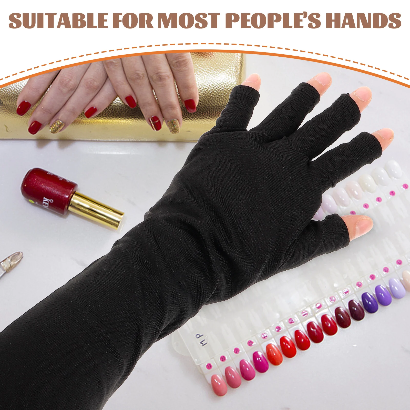 

Fingerless UV Gloves Long Cotton Hand Cover Protective Nail Art Protective Gloves For Uv Nail Lamp Sunscreen UV Protection Tools