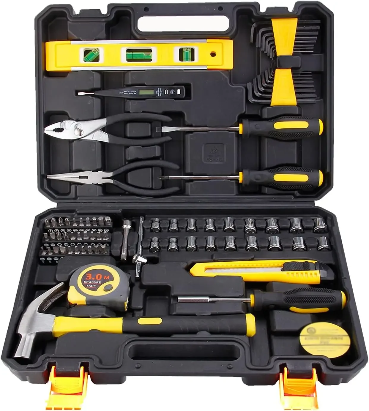 78Piece Tool Set General Household Hand Tool Kit with Plastic Toolbox