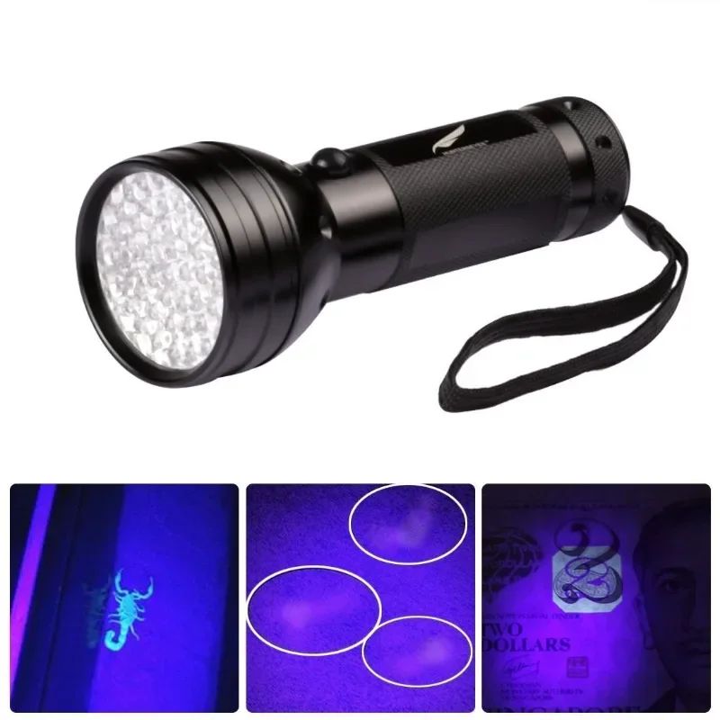 

UV51LED Portable Ultraviolet Detection Flashlight, Multifunctional Fluorescence Detector, 395nm, Purple Light Flashlight