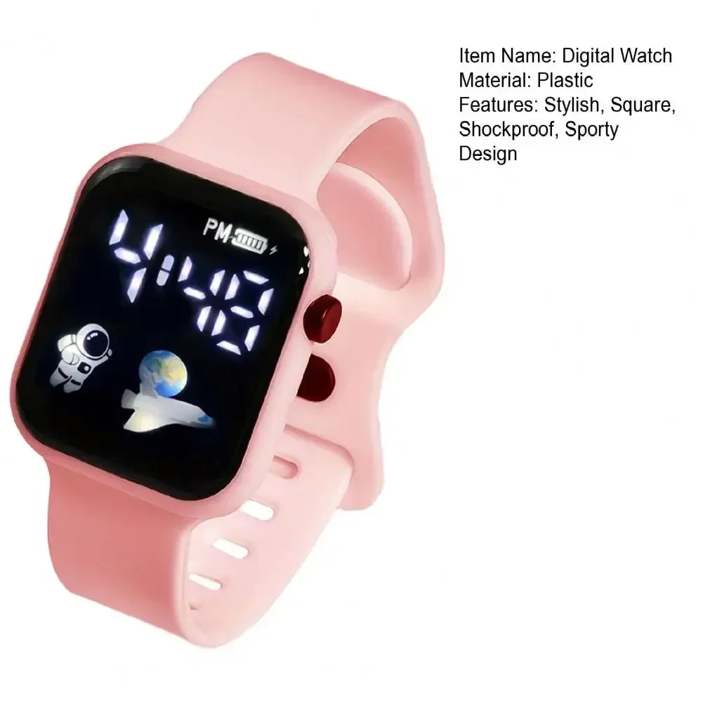 Led relógio infantil esporte relógios digitais spaceman pulseira de silicone à prova dwaterproof água relógio de pulso eletrônico para meninos meninas presente 