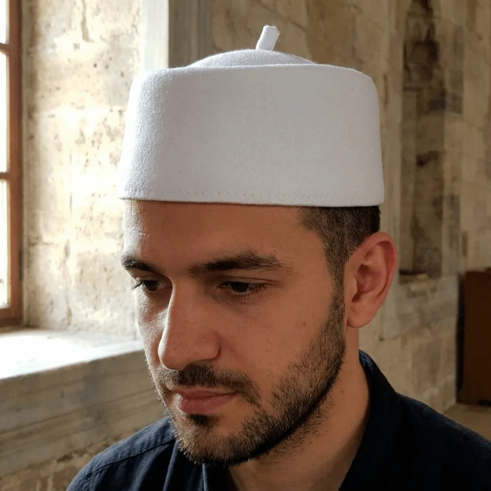 Wedding Traditional Ethnic Prayer Caps Cultural Fashion Eid Prayer Hats Cotton Felt Elegant Beret Hat Street Dancing