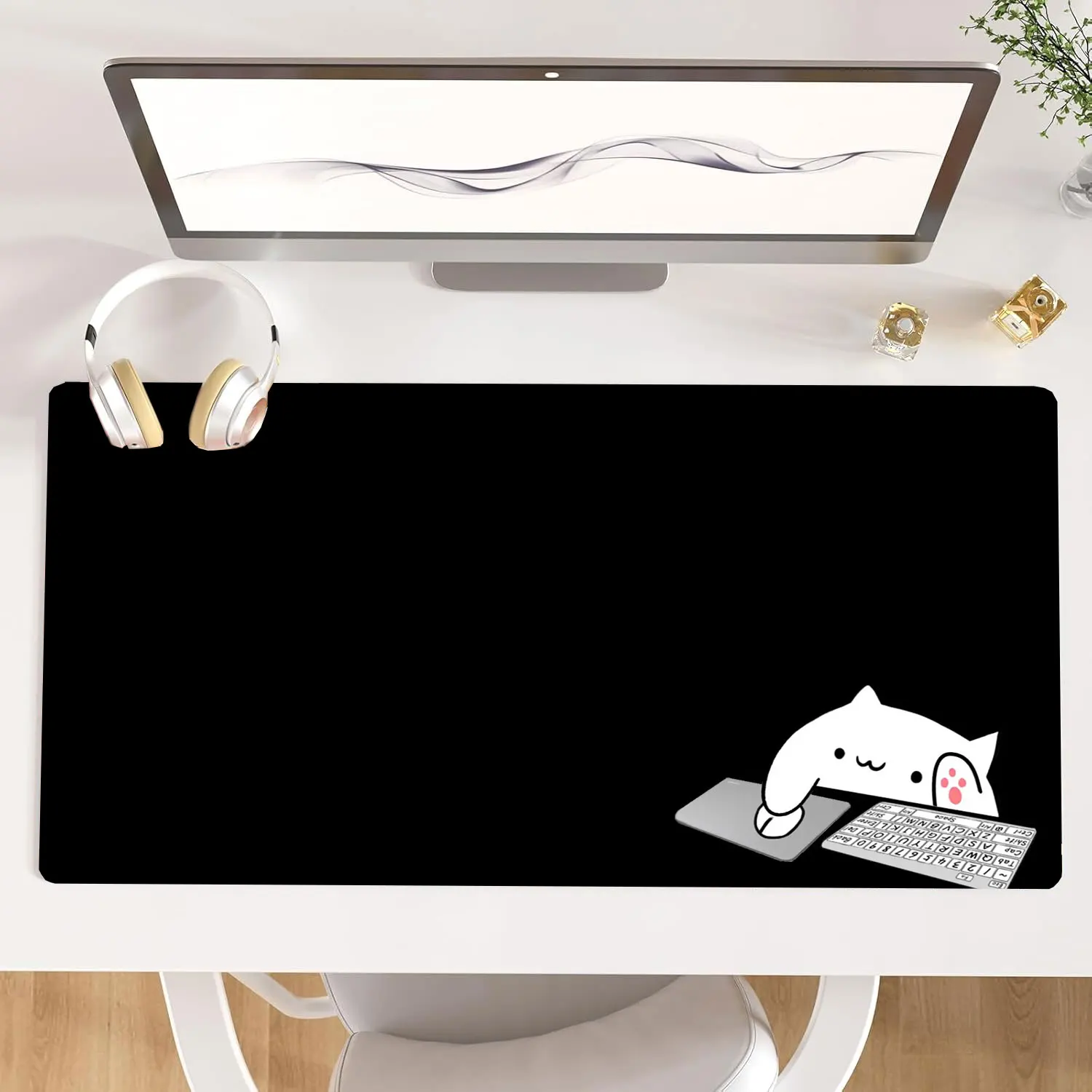 

Large Mouse Pad,XXL Gaming Mousepad Cats in the Office/Game Anti-Slip Rubber Base Precision Hemming Desk Mat for Computer/Office