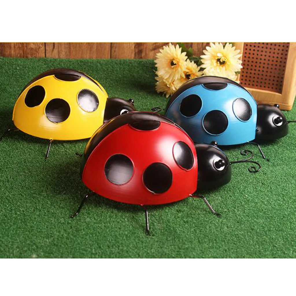 Mini Metal Ladybird Home Decor Kids Toys DIY - Decorations for Patio Yard Office and House