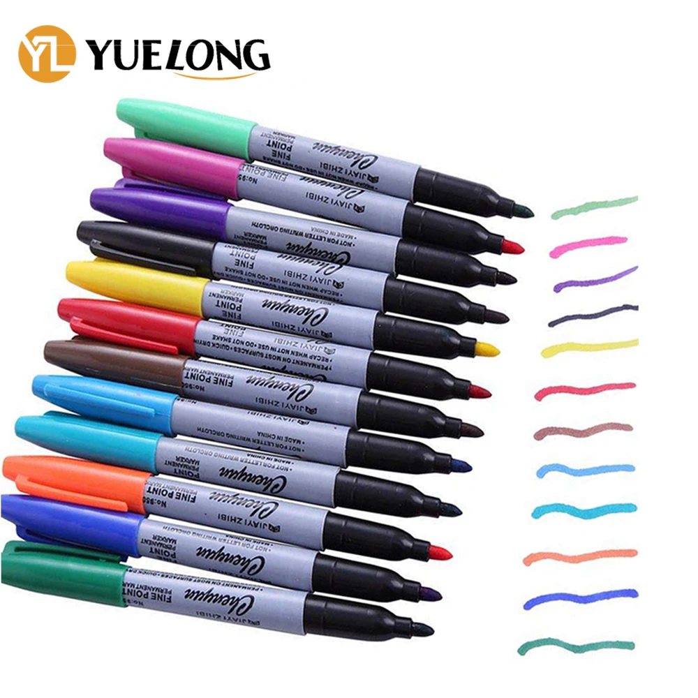 

12pcs Novelty Professional Tattoo Transfer Skin Pen Tattoo Skin Marker Pen For Makeup Tattoo Accessories Free Shipping