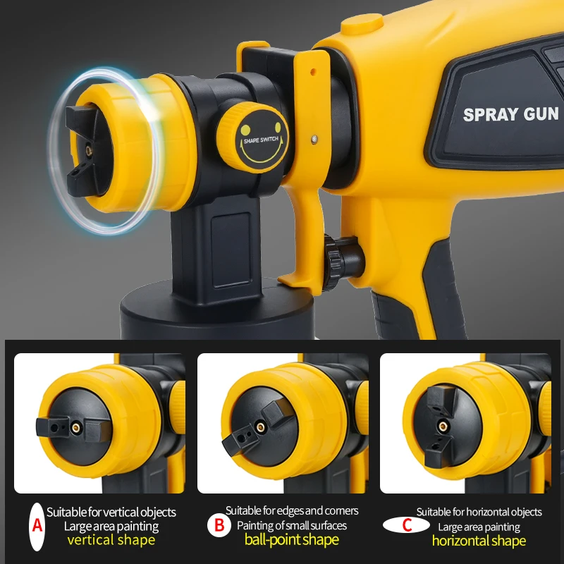 Electric Spray Gun 800ml HVLP  Auto Furniture Coating Airbrush Household Paint Sprayer Flow Control Easy Spraying