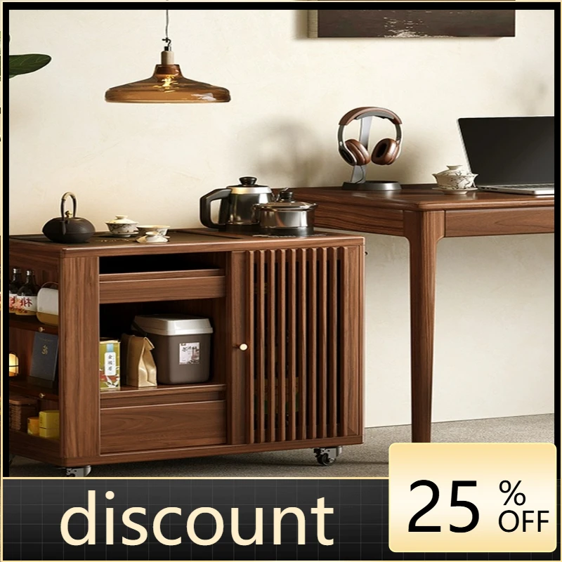 LH Solid wood mobile tea table Home office Side cabinet Tea table Kettle