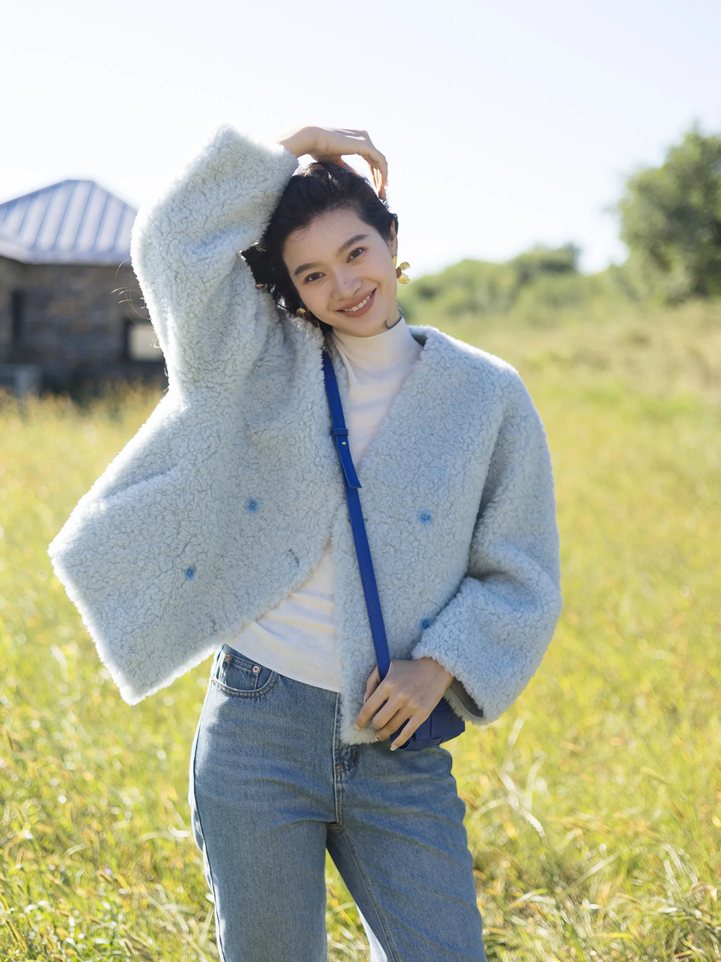 

Женская повседневная верхняя одежда из воловьей кожи, пальто V-Ne, шерстяное, модный дизайн, зимнее новое поступление