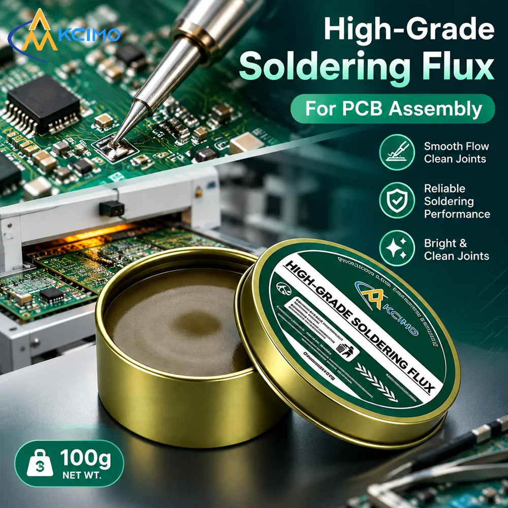 1Pc Kcimo BGA Soldering Flux Grease, Rosin Base Low Residue Solder Paste No Corrosion for Electronic Chip Repair