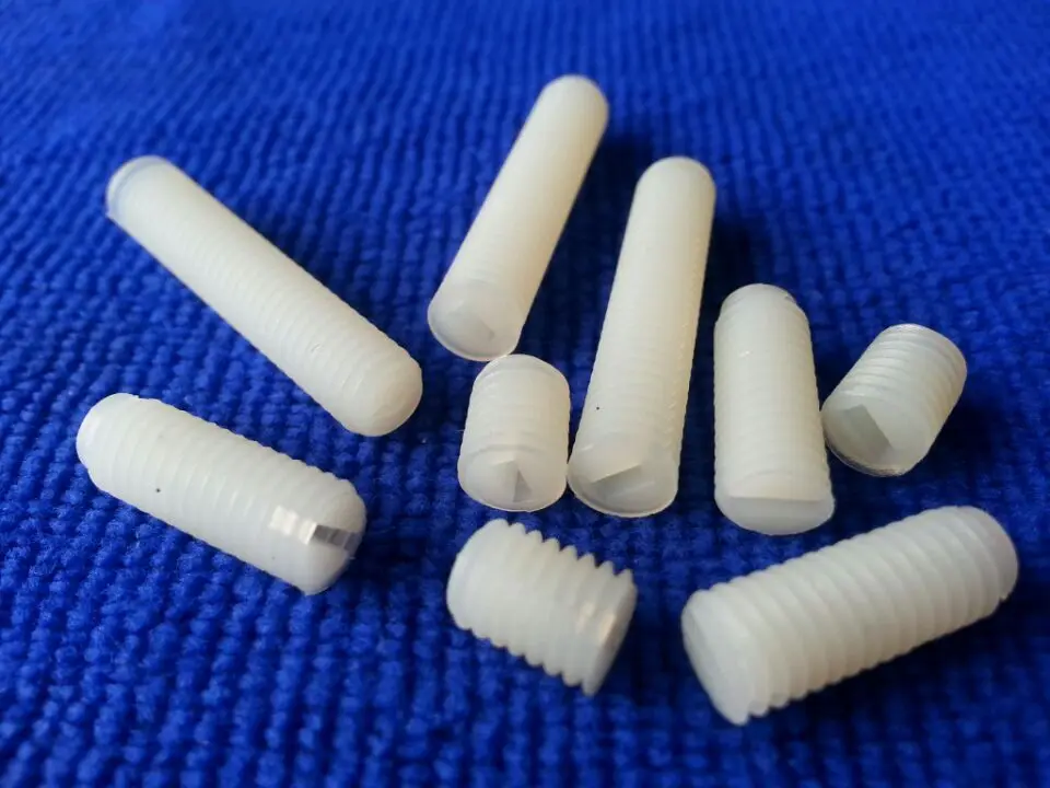 US Stock 50pcs M3 M4 M5 M6 M8 Nylon Slotted Set Screw Grub Screws L8 - 30mm