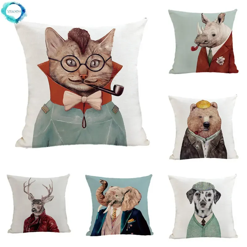 

Elephant Pillow Case Cover Cute Cartoon Animal Dog Decorative Pillowcases Owl Fox Pillowcase Cat Pillow Case Cover kussensloop