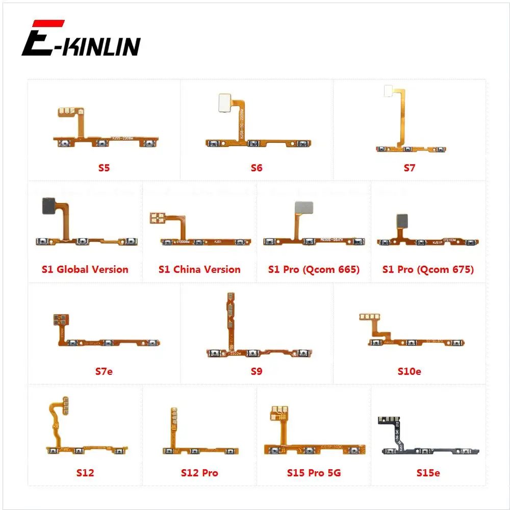 Switch Power ON OFF Button Flex Cable Ribbon For Vivo S1 S5 S6 S7 S7e S9 S10e S12 S15 Pro 5G S15e Mute Silence Volume Key