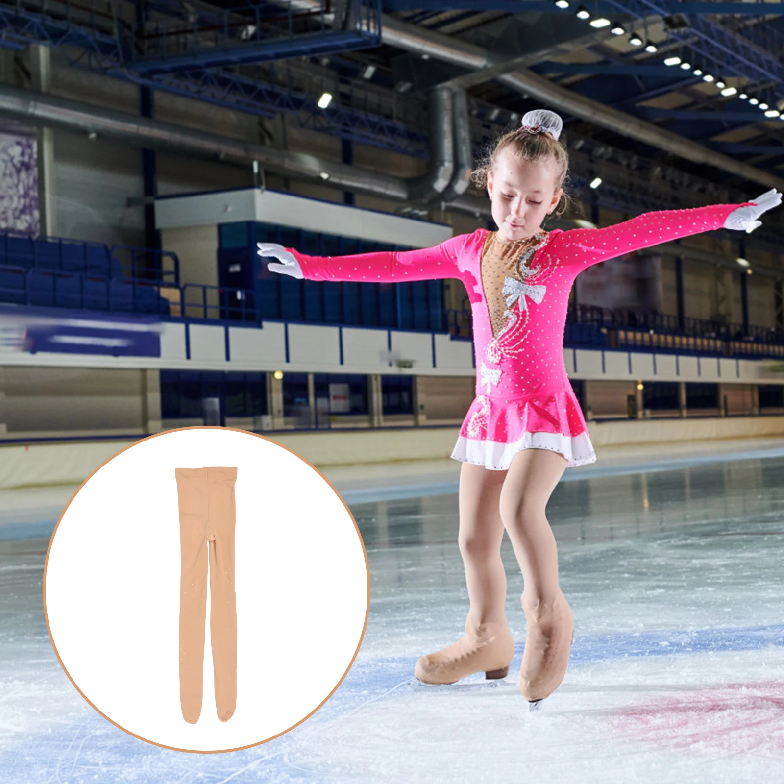 

Skating Socks Ice Tights Pant Stocking 10-14 Brown Kids Adults Buckle Support Warm Leggings Ski Suit Winter Spring