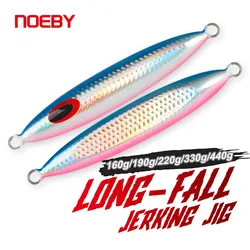 Noeby Metal Jig Angel köder 160g 190g 220g 250g 330g 440g Long Fall Ruck Jig Köder künstliche Hart köder Tiefsee-Angel köder