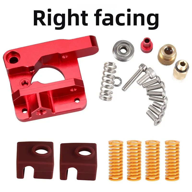 Red Metal Extruder Upgrade Kit for CR-10/Ender 3, Includes PTFE Tube, Silicone Covers and Bed Springs, 3D Printer Accessories