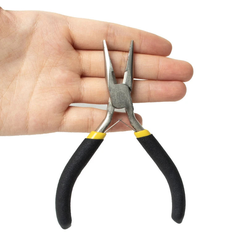 

Curved nose pliers hair extension pliers pearl nickel iron material carbon hardened steel wig hair extension tool