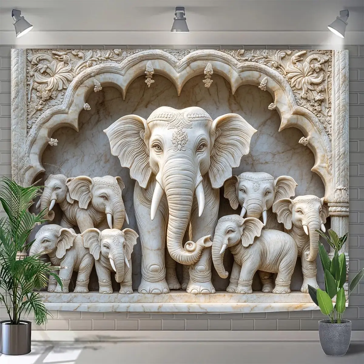 3D Safari Animal Tapestry Elephant Family Jungle Theme Wall Art for Kids Room Nursery Living Room Dorm Decor
