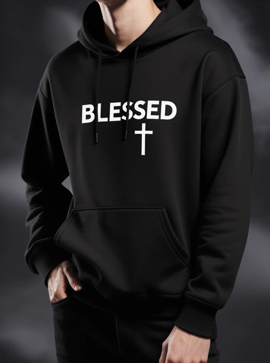 Men's Black and White DC Logo Star Hoodie
