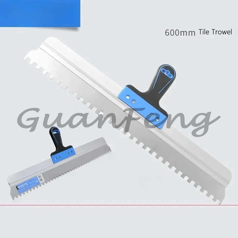 Wall curved handle multifunctional decorative stainless steel 600mm square grooved trowel