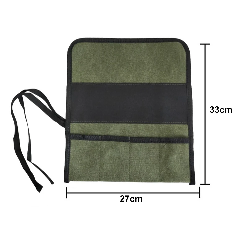 Pockets Design Hanging Tool Storage Bag Convenient Storage Reliable Construction Roll Up Pouch Wrench Organizer Ample Capacity