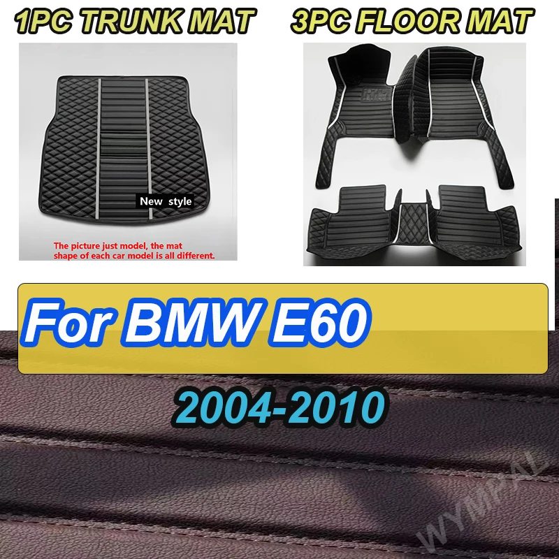 

LUXURY 100% Fit Custom Made Leather Car Floor Mats For BMW E60 2004 2005 2006 2007 2008 2009 2010 Carpet Rugs Foot Pads