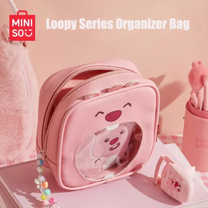 

MINISO Loopy Series Open Window Organizer Bag Cute Women's Fashion Handbags Household Convenient Storage Traveling Essentials