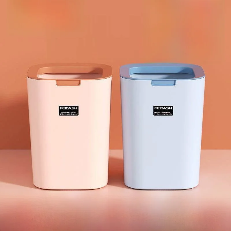 

Пластиковая мусорная корзина в скандинавском стиле без крышки для кухни, ванной, туалета, для домашнего использования, квадратная, простой дизайн