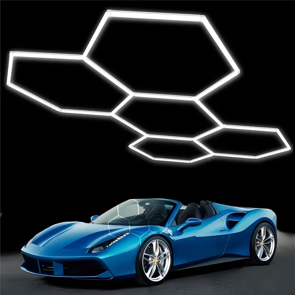 3-28PCS Muiti Garage Light Lampada esagonale a LED Illuminazione Luce a LED a nido d'ape altamente efficiente personalizzata per illuminazione a soffitto da barbiere