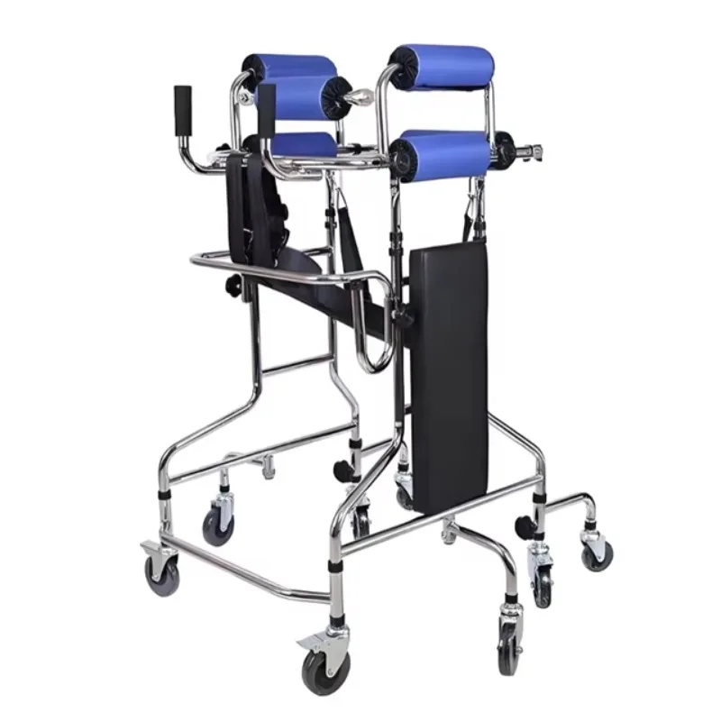 Multifunctional walker with adjustable seat, adult standing walker, suitable for rehabilitation training of disabled patients