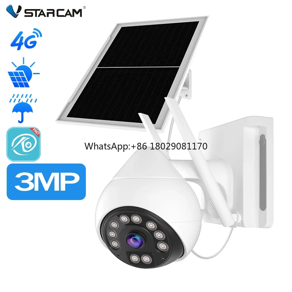 

VStarcam BG69-TZ Full HD 3MP Full Color 4G Battery Solar PTZ 4G outdoor wireless surveillance