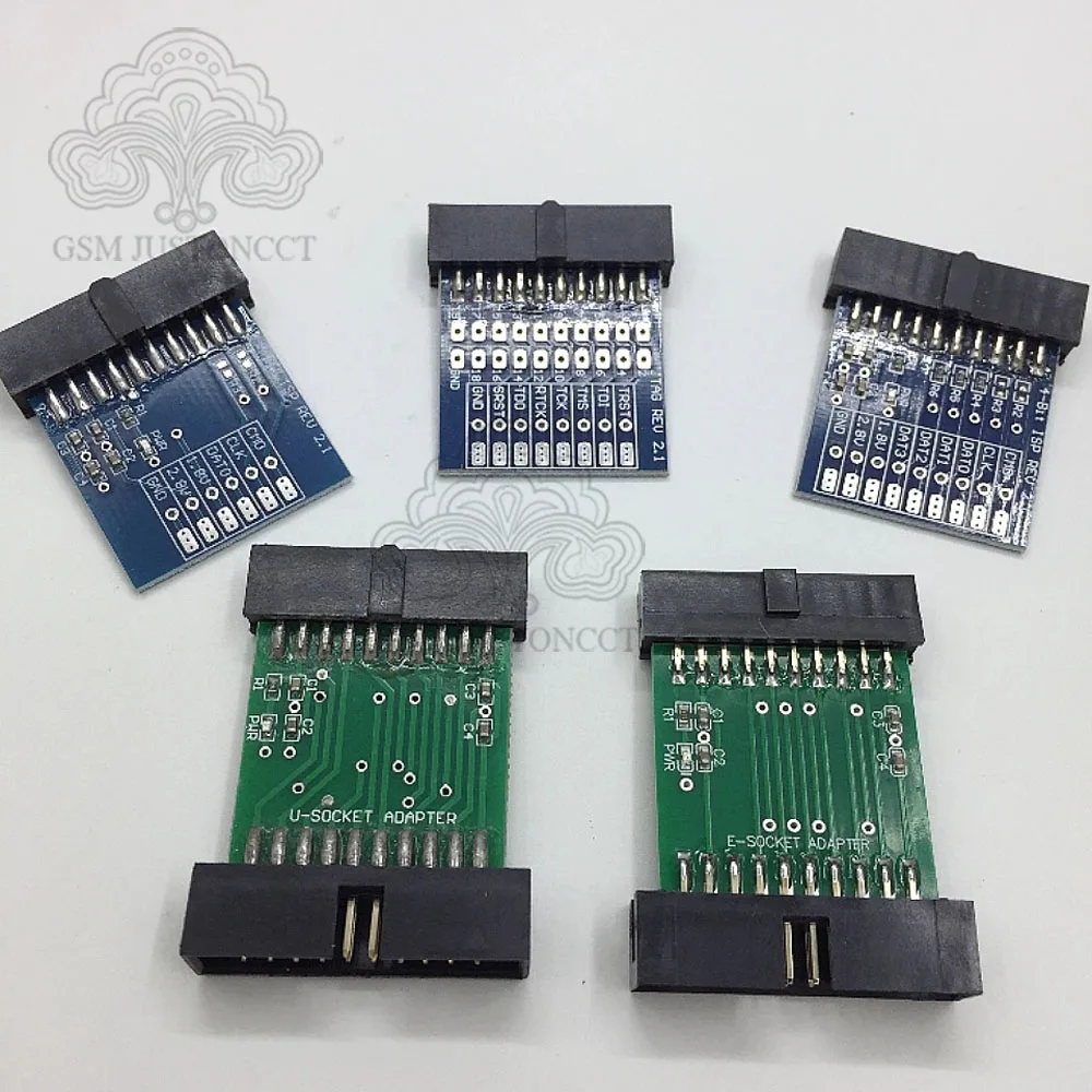 Easy jtag plus 5 small boards FULL SET JTAG adapter 1-BIT ISP adapter 4-bit ISP adapter U-socket adapter E-socket